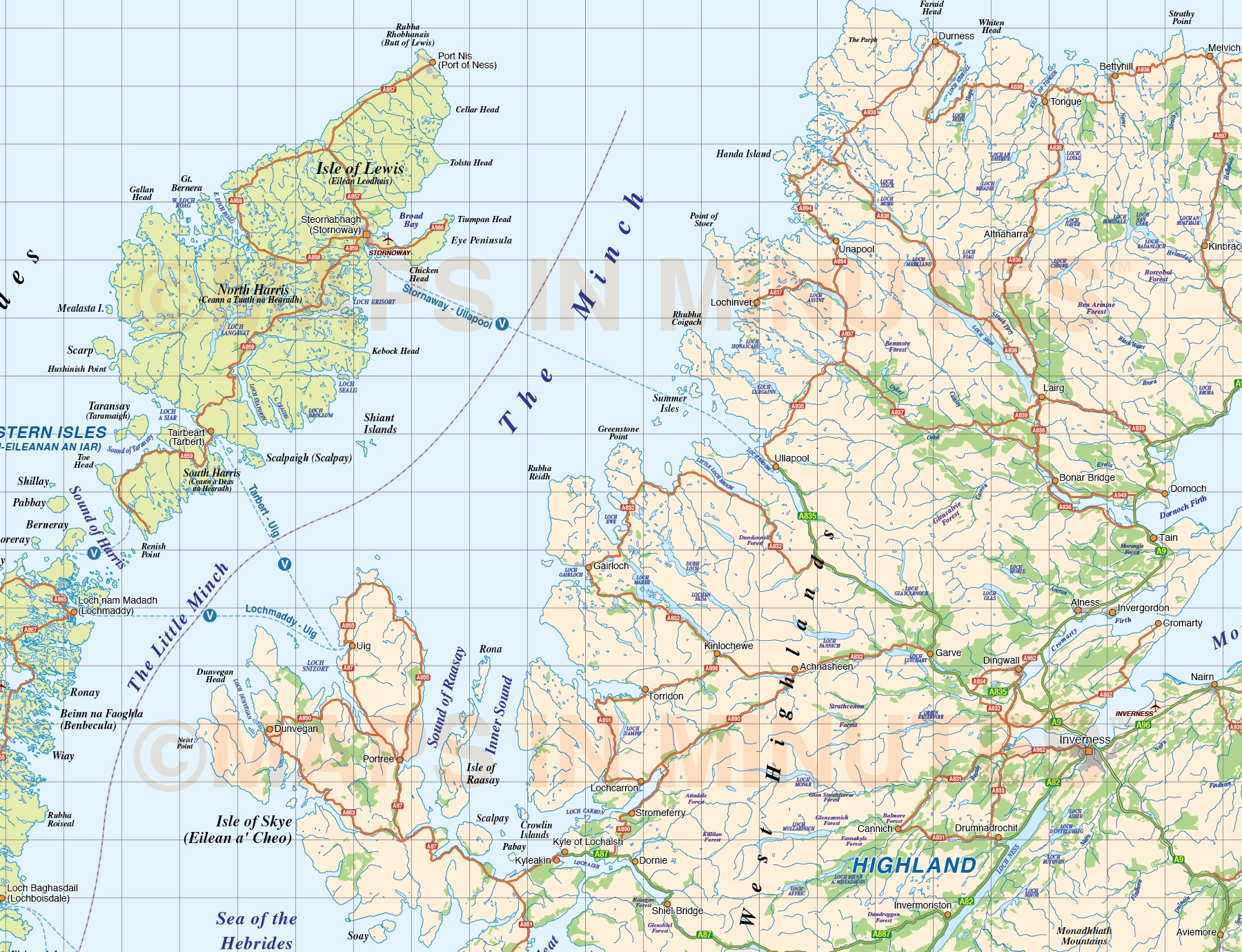Street map Pyrenees Relief Roads PDF