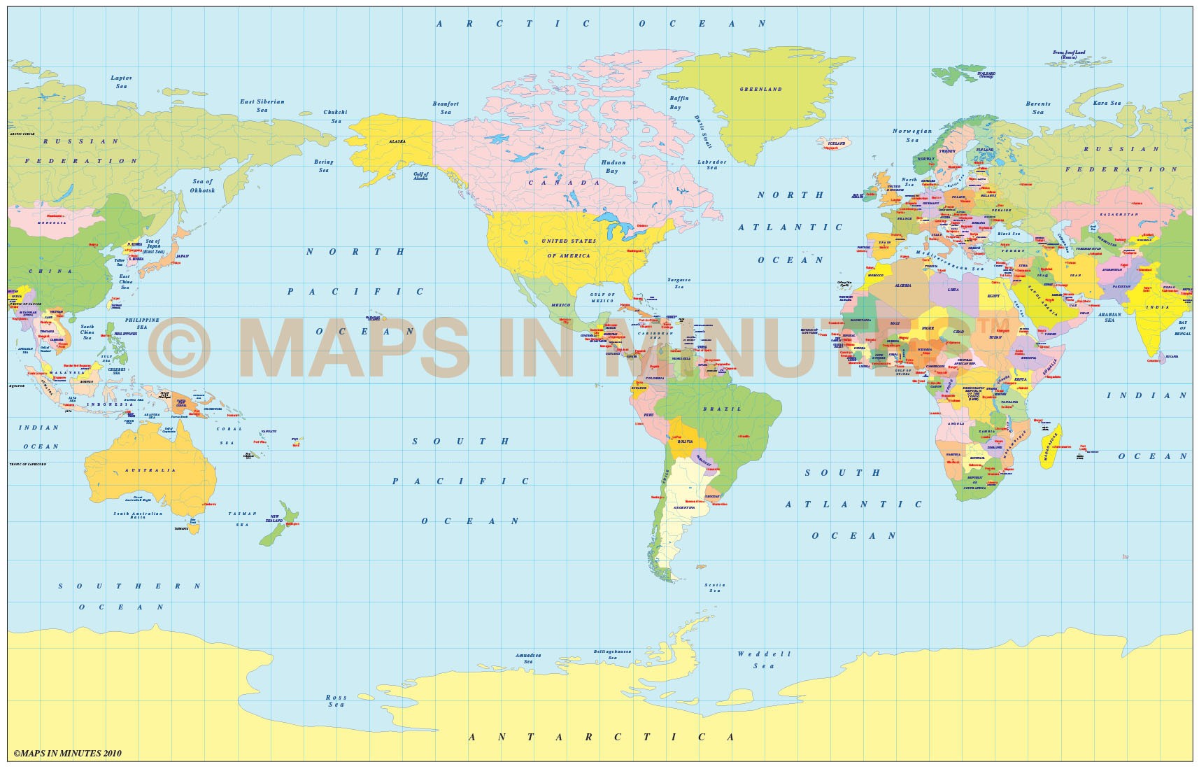 Illustrator map World Political PDF