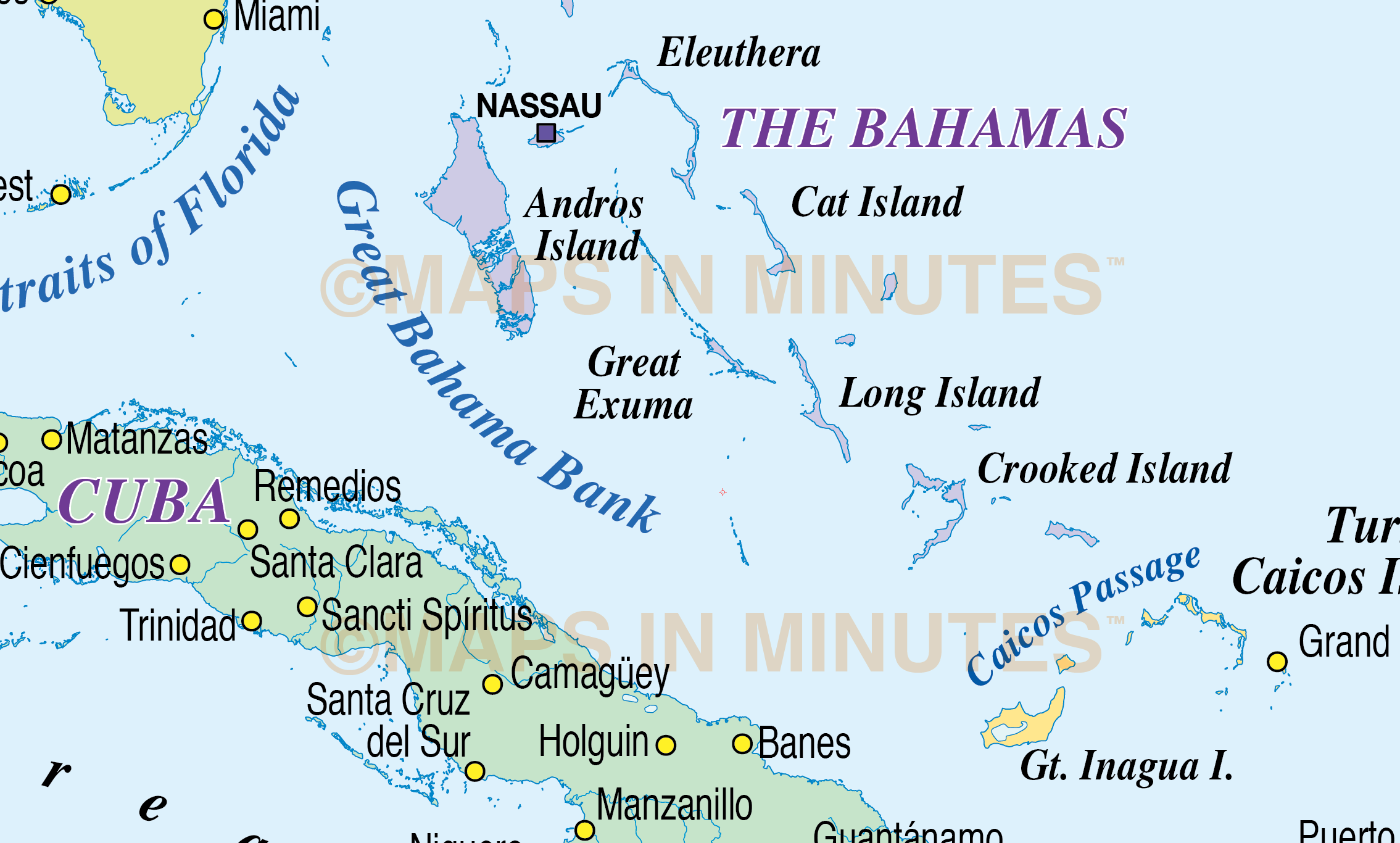 Vector map South East US Central America Caribbean PDF