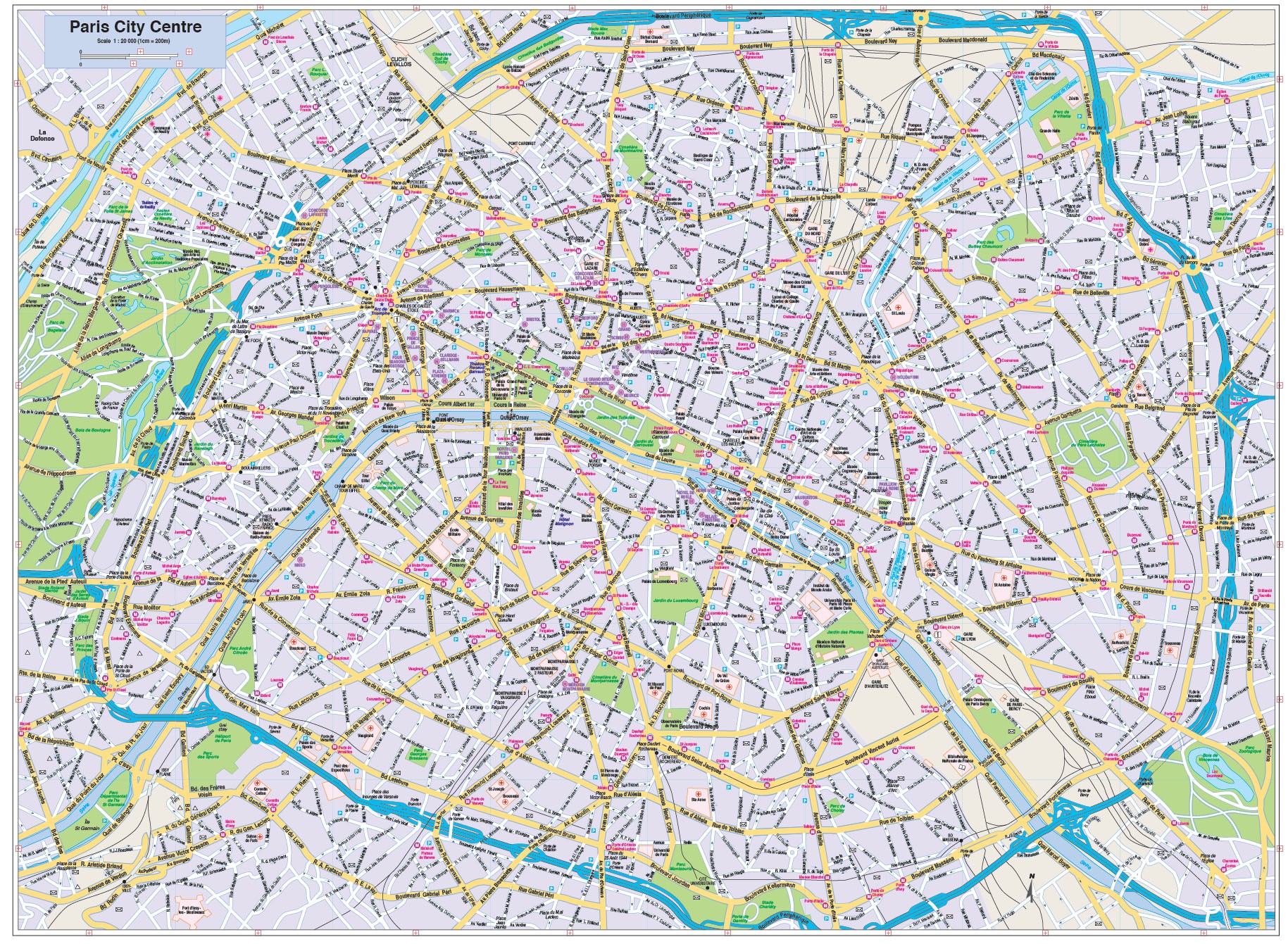Paris city map (style 2) in Illustrator CS or PDF format - M to R