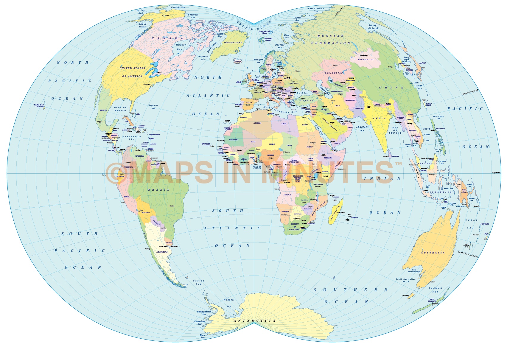 Vector map World Political Roads PDF