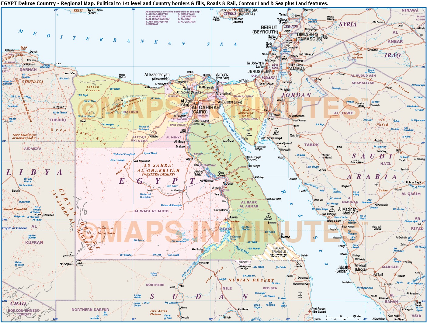 Illustrator map World Political Roads PDF