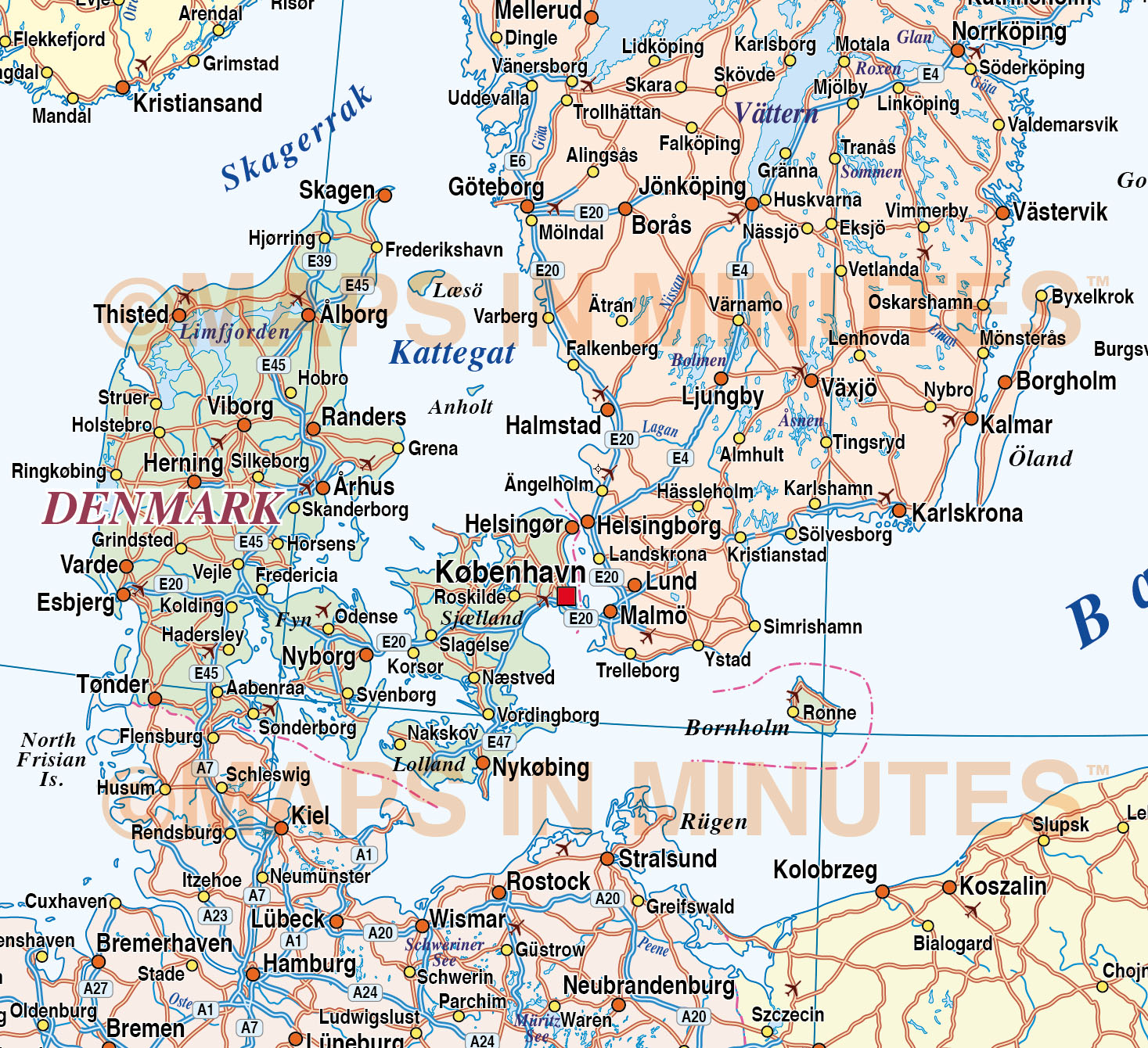 Editable map World Political Roads PDF