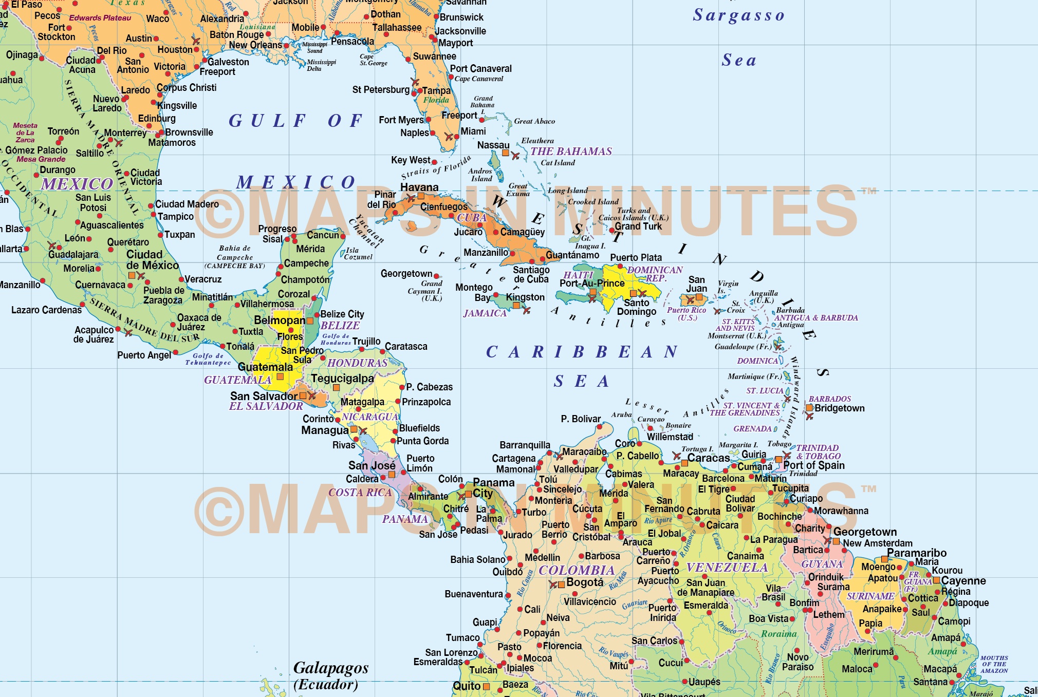 South America Latitude And Longitude