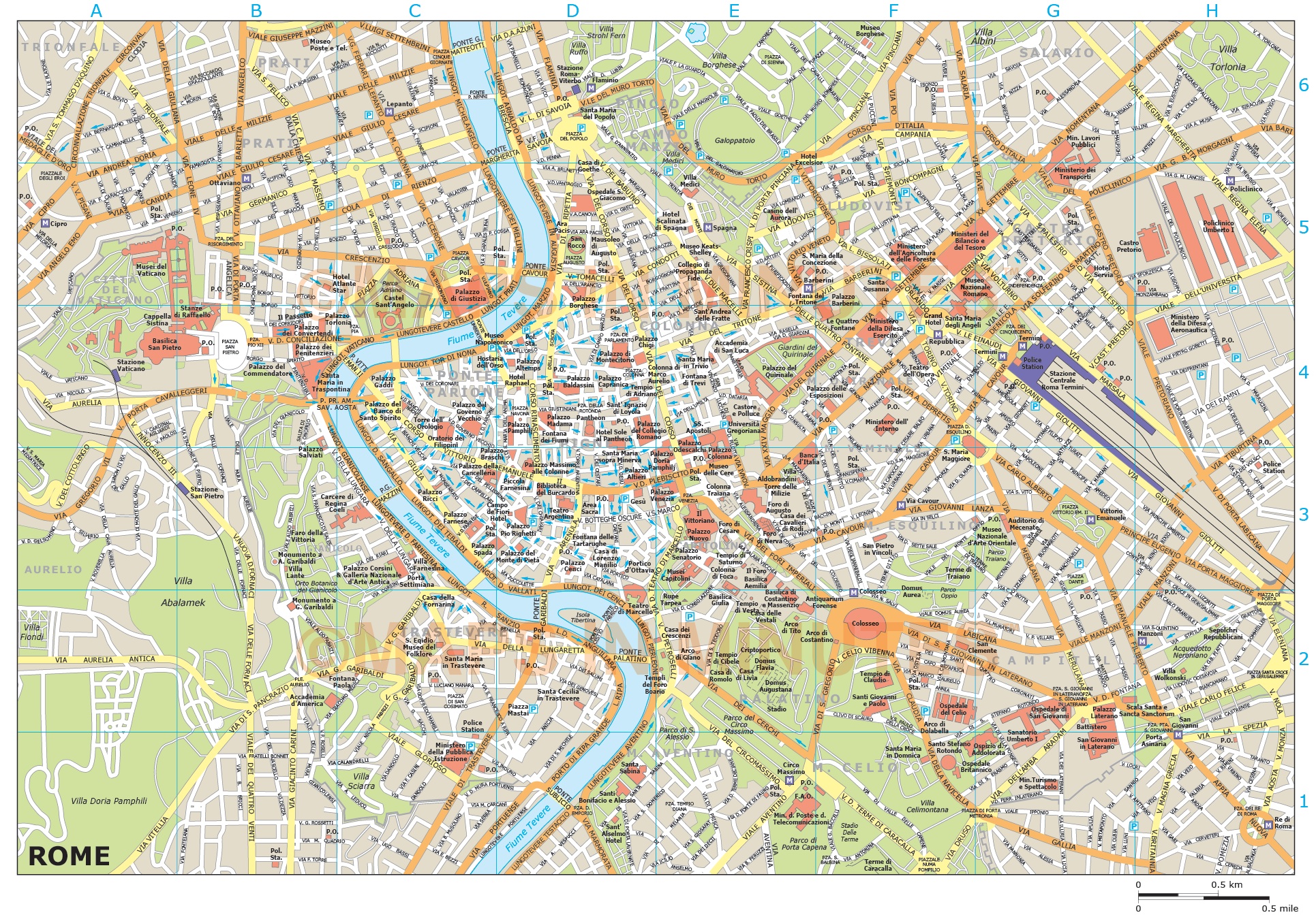 royalty free rome illustrator vector format city map