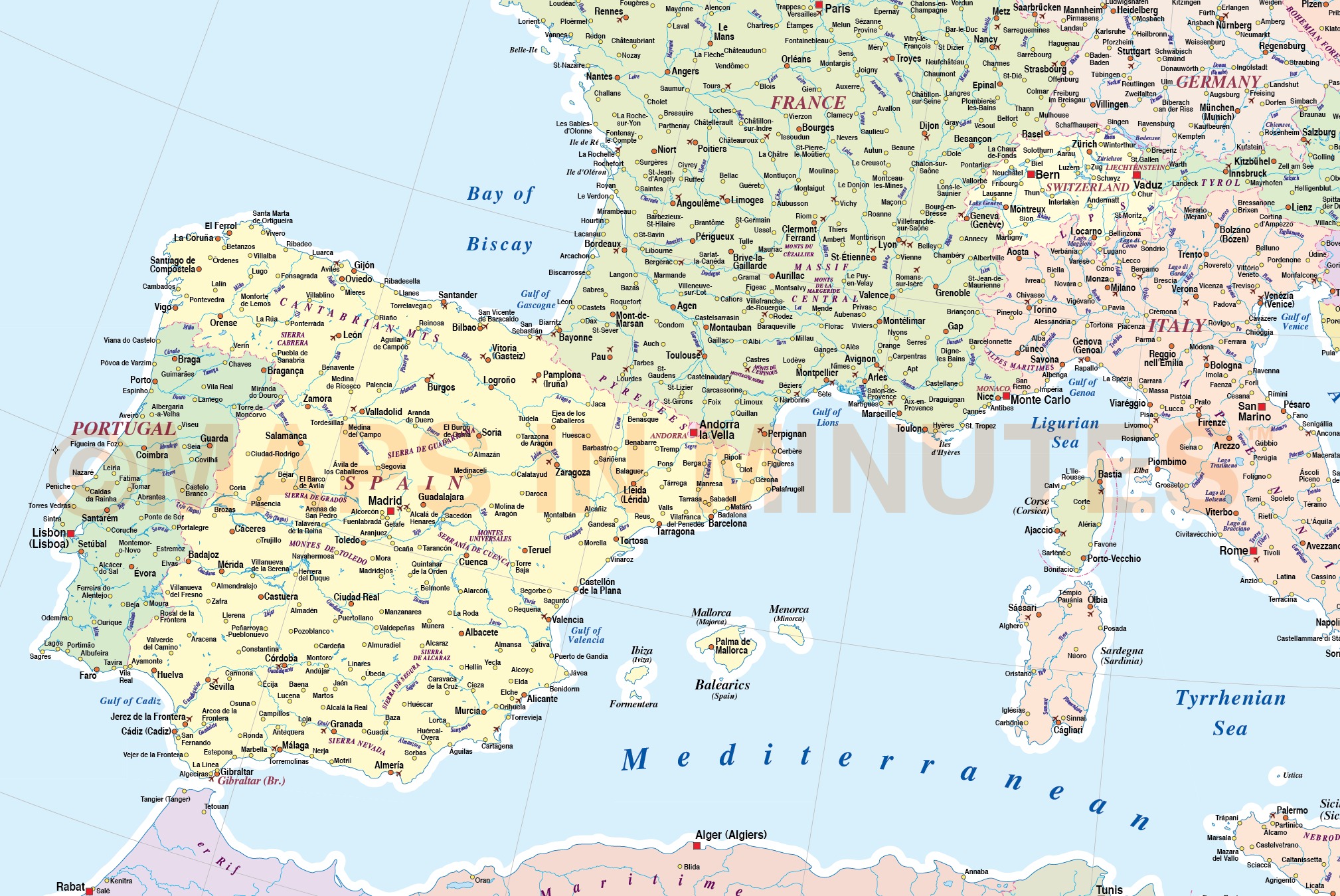 Southern Europe Political Map United States Map