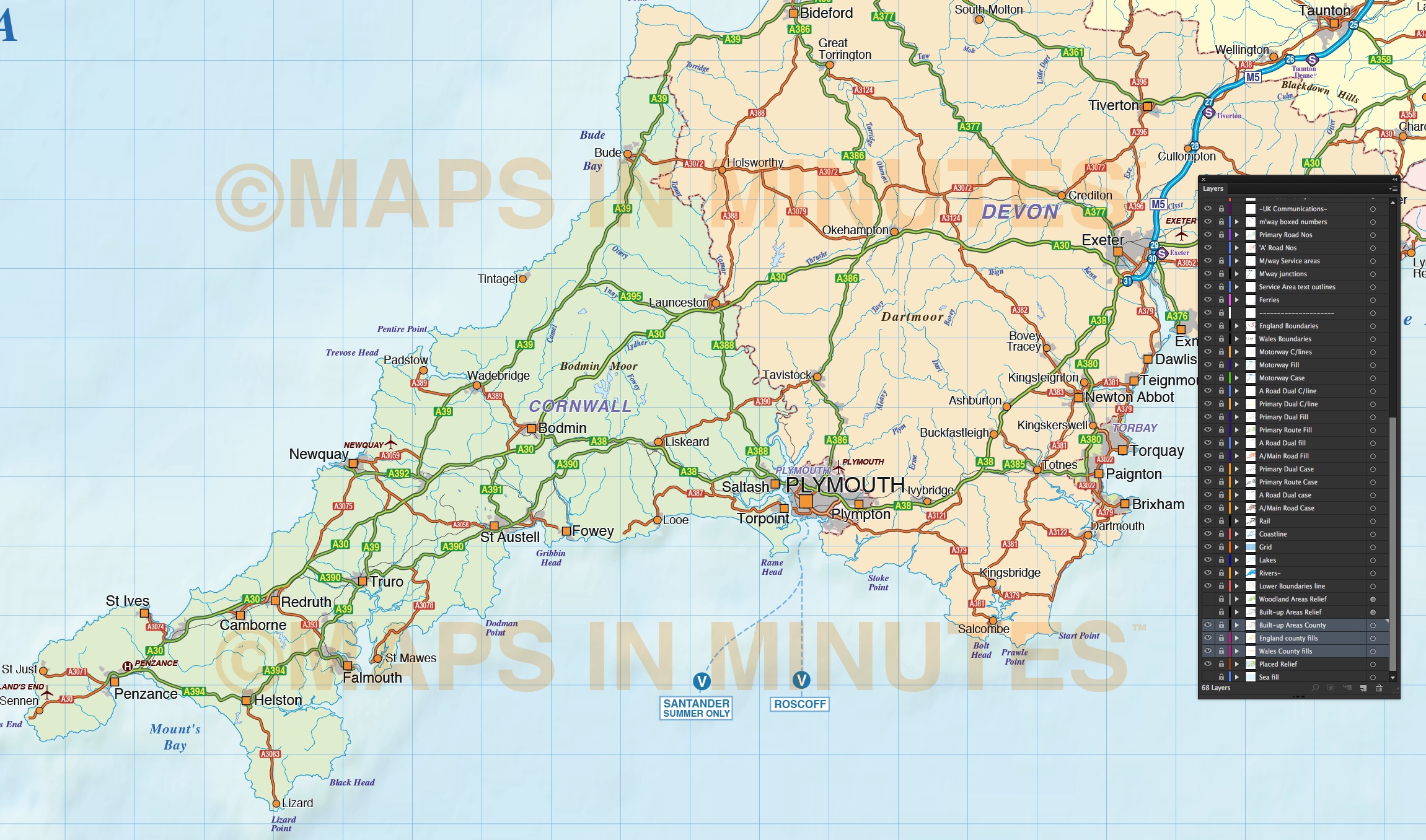 Pdf map Pyrenees Relief Roads PDF