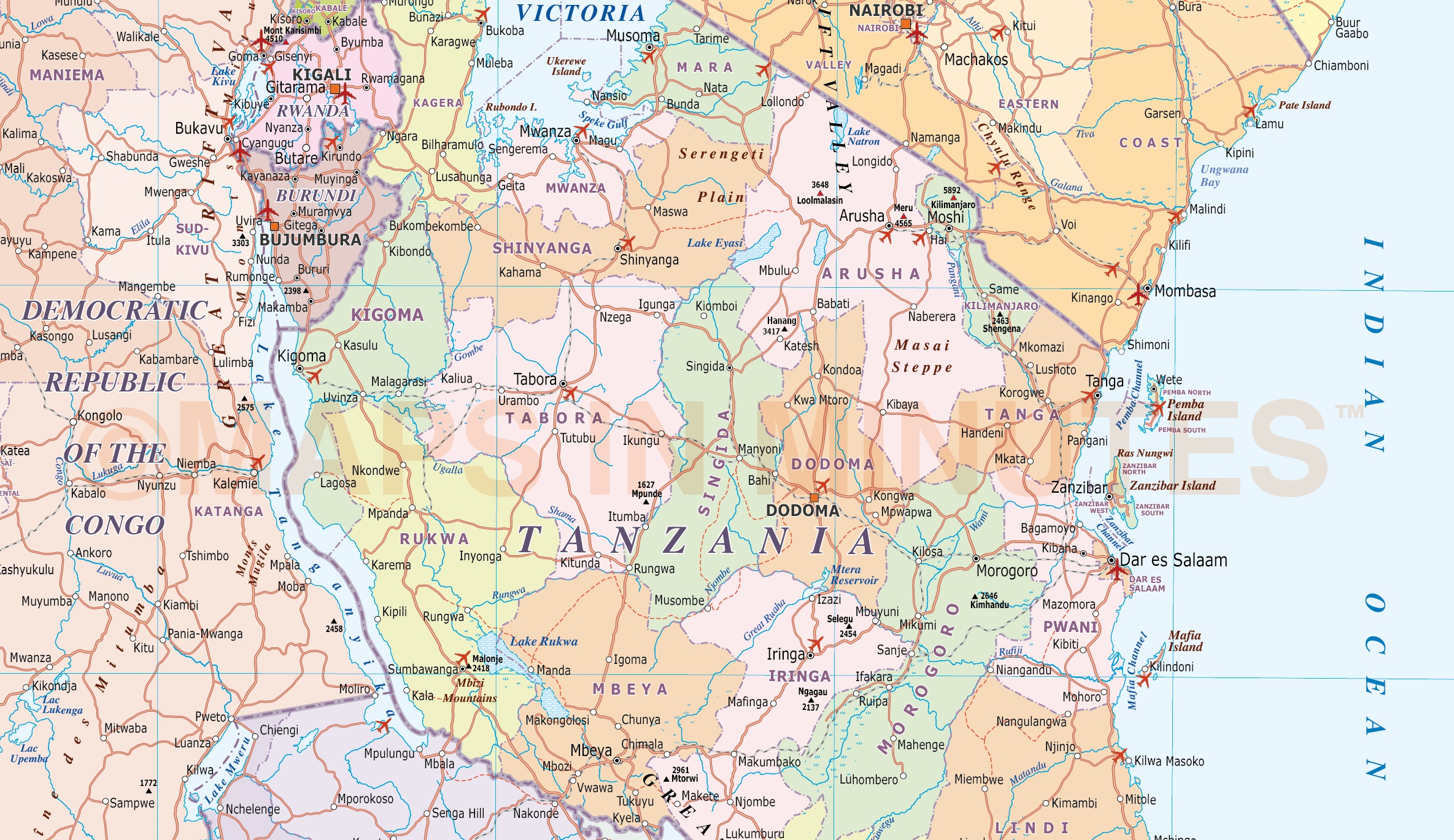 Pdf map Slovakia Country Relief Roads