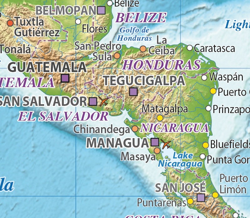 C America Relief maps