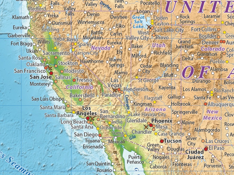 N America Relief maps