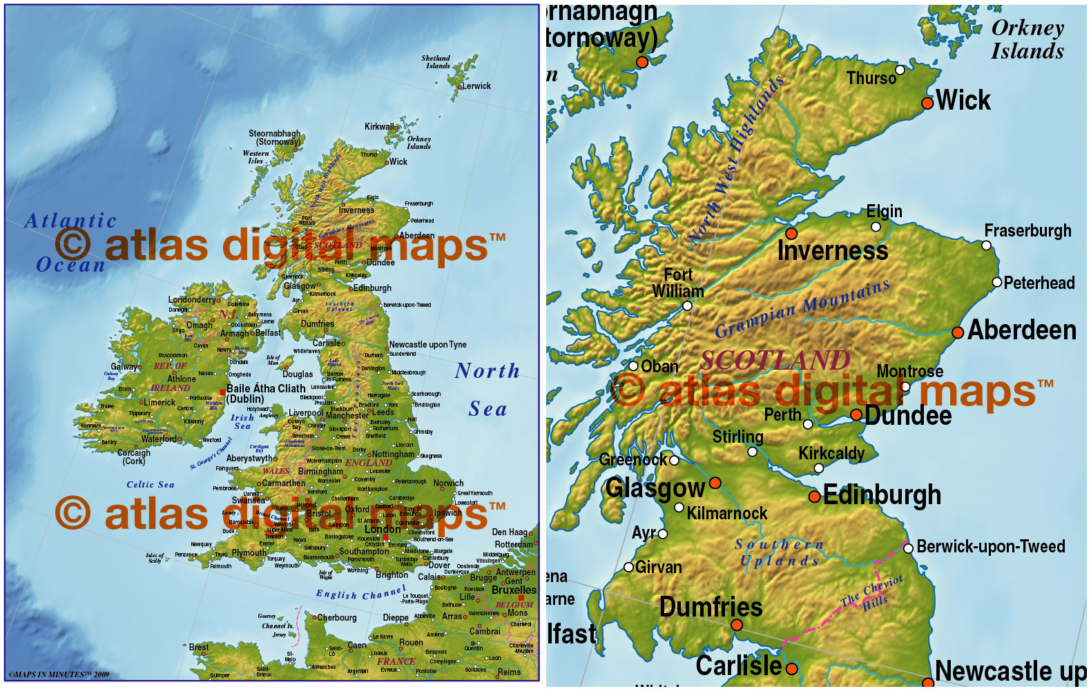 digital vector british isles uk map basic country with