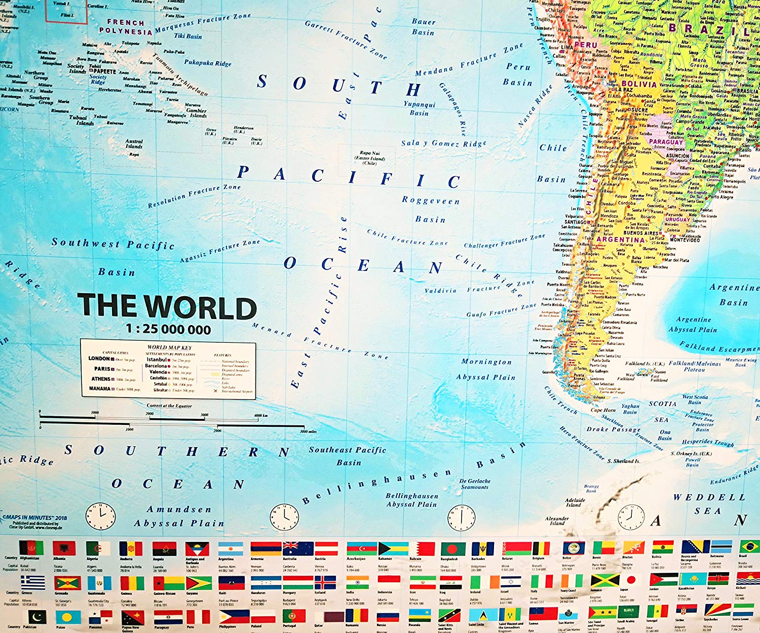 Push Pin World Map Canvas Flags 120cm X 80cm