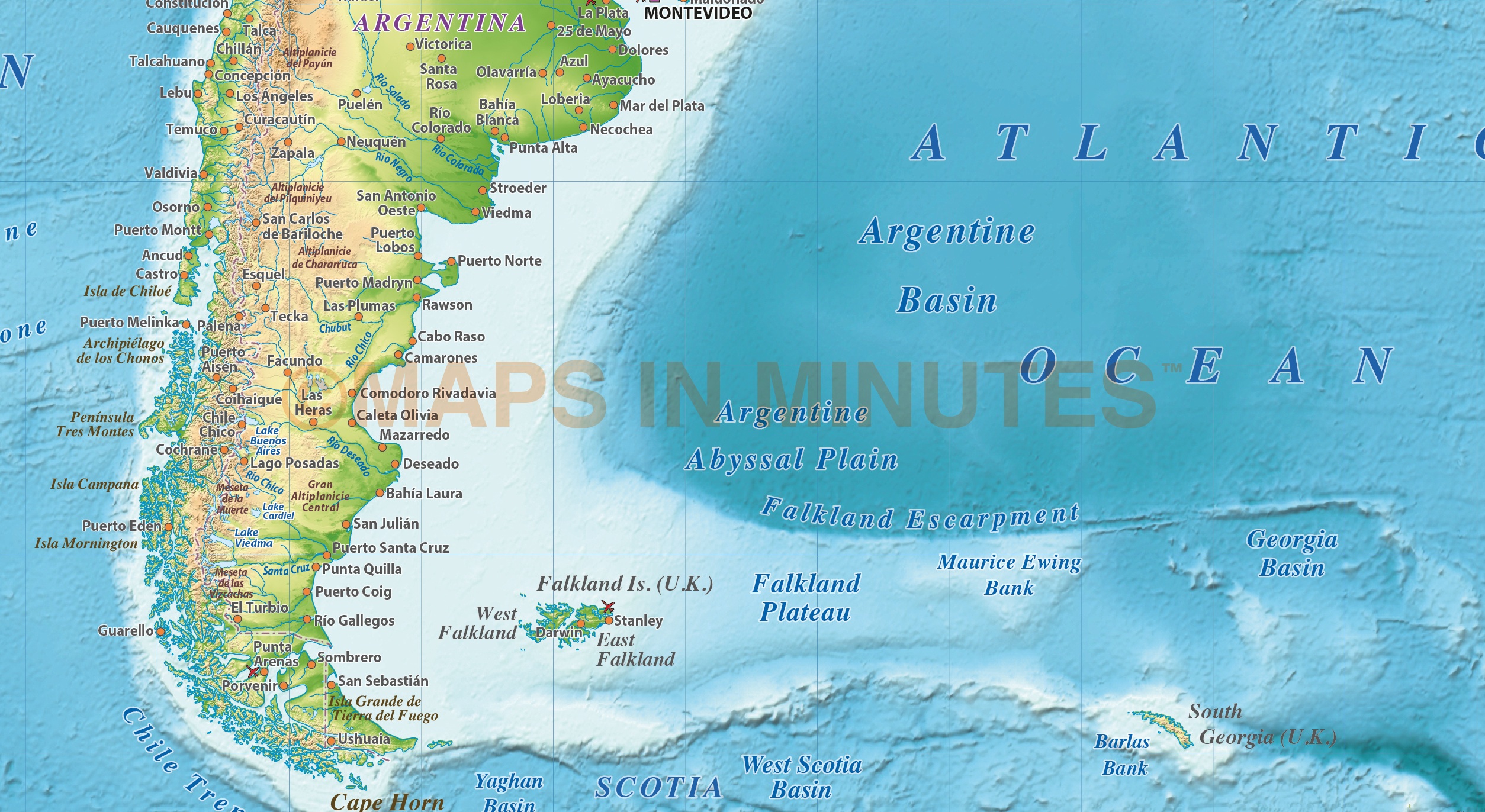 Digital vector North and South America Political map 10,000,000 scale