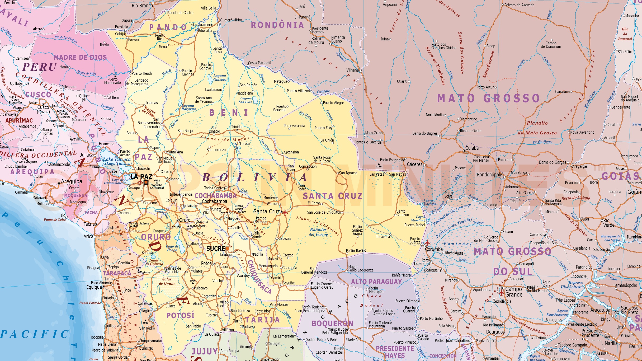 Карта боливия гугл