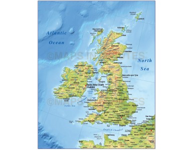 map british isles relief scale medium vector views 4m conical projection