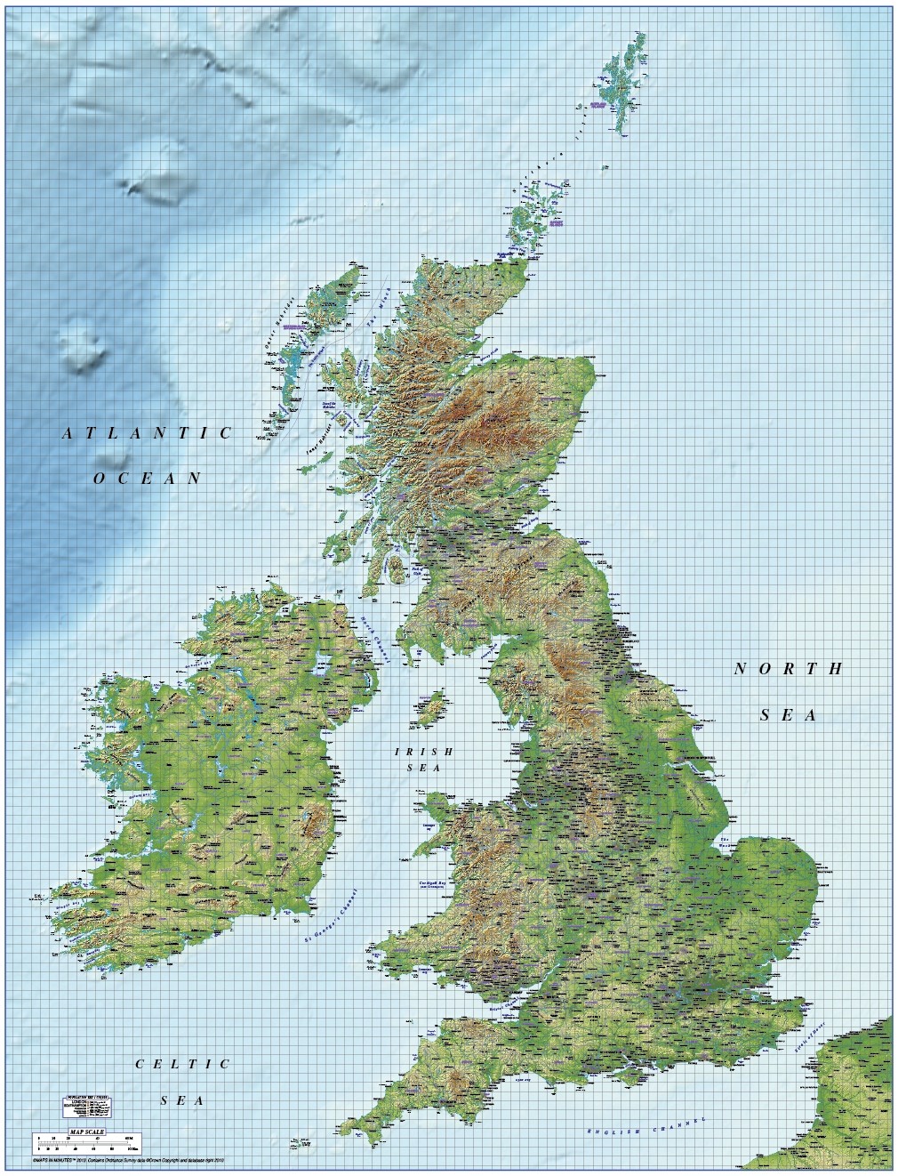British Isles UK County map Illustrator AI CS format, 1m scale with detailed strong colour 