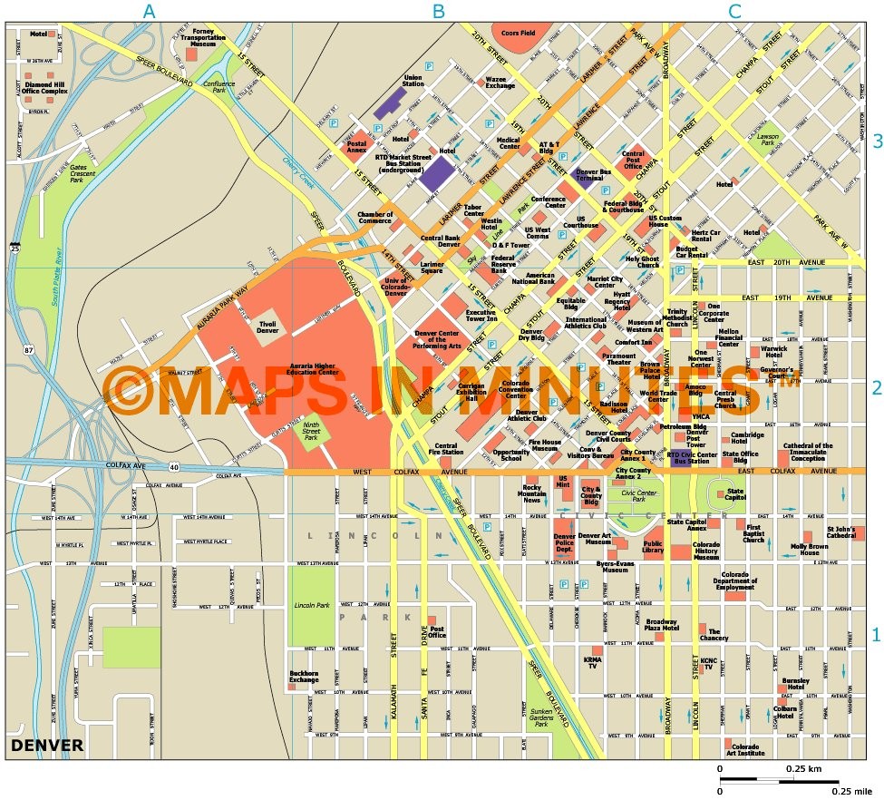 royalty free denver illustrator vector format city map
