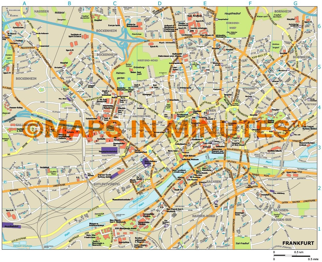 frankfurt city map pdf Royalty Free Frankfurt Illustrator Vector Format City Map frankfurt city map pdf