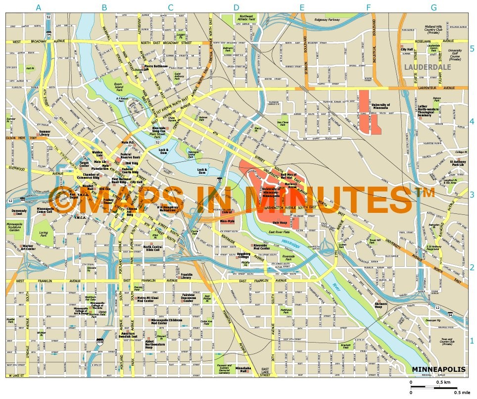 royalty free minneapolis illustrator vector format city map