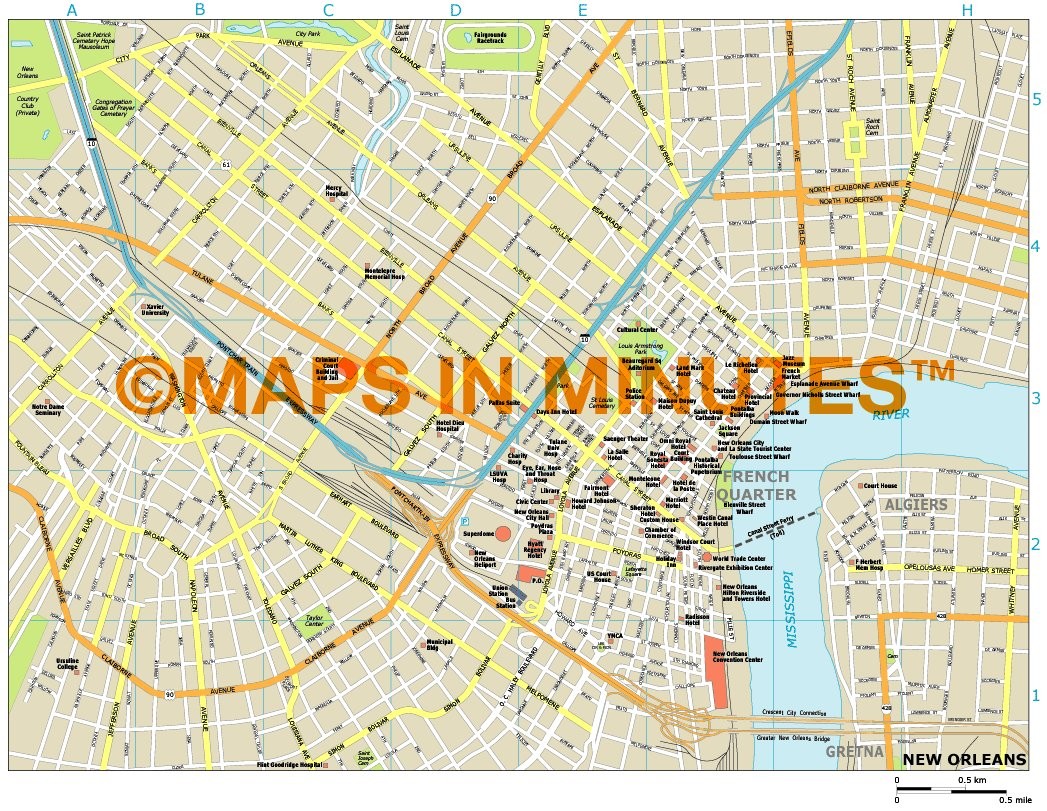 royalty free new orleans illustrator vector format city map