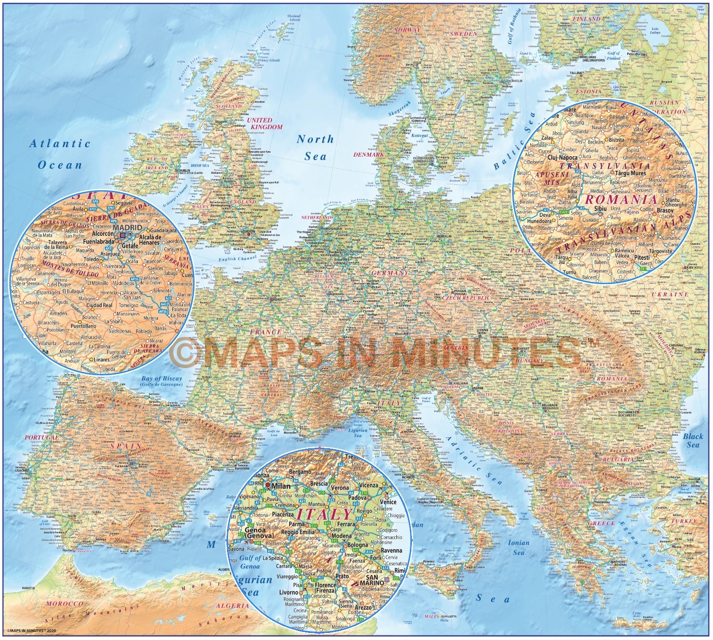 High Detail Central Europe Political Country Vector Map With Roads And Relief Fully Layered In Illustrator Cs 2020