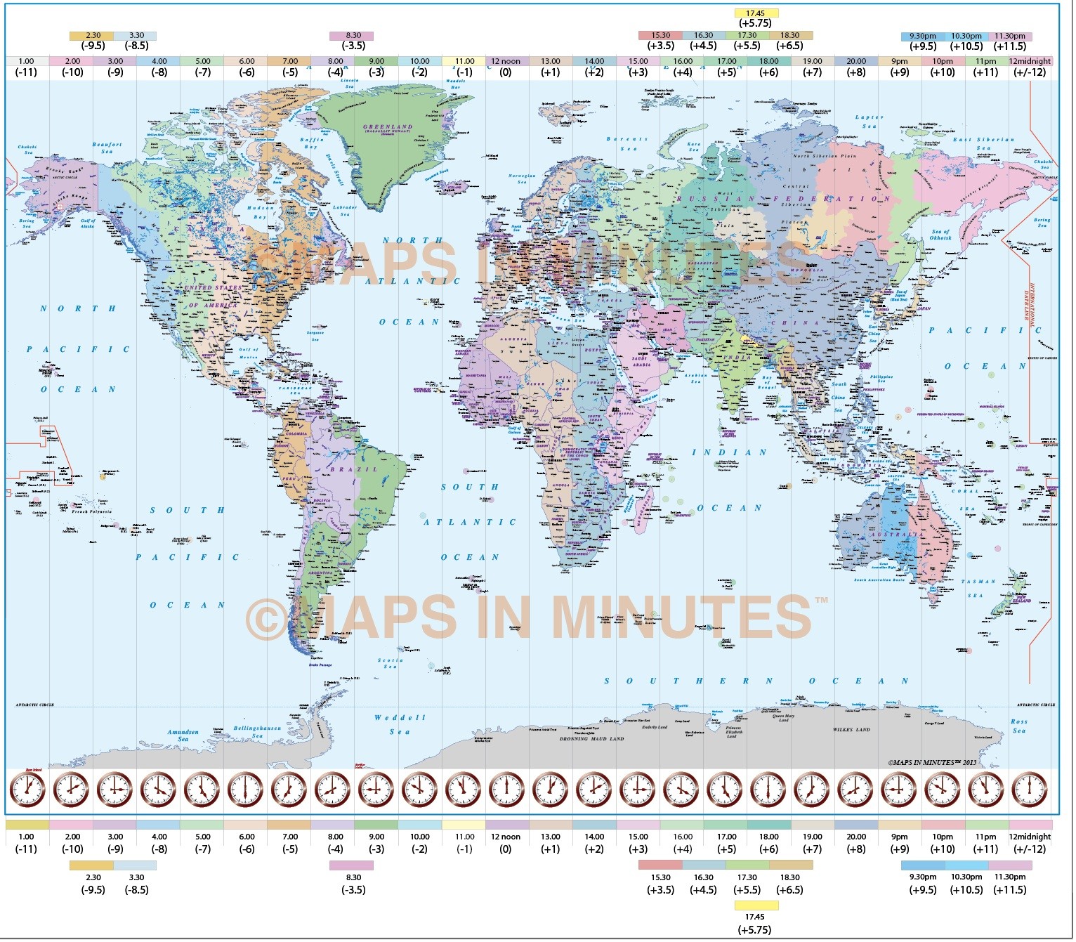 Interactive World Time Zone Map Map