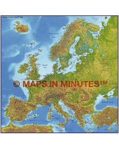 Europe 4M scale Strong colour Relief Map