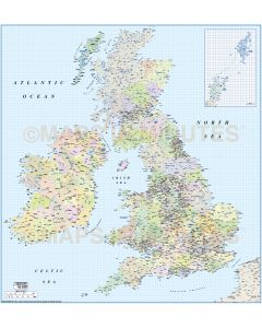 British Isles County Administrative map @1,000,000 scale