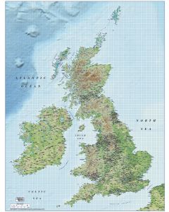 British Isles UK County map Illustrator AI CS/CC vector format, 1m scale with detailed Medium colour shaded Relief. Fully layered and 100% editable.