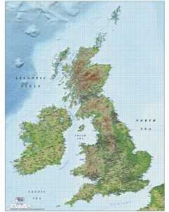 British Isles UK County map Illustrator AI CS/CC vector format, 1m scale with detailed Medium colour shaded Relief. Fully layered and 100% editable including fonts.
