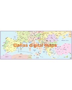 digital vector southern Europe map, basic version in Illustrator and pdf format
