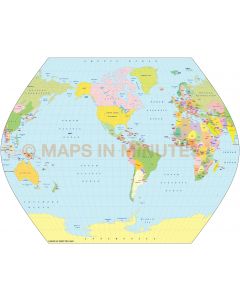 TsNIIGAIK Projection @100m scale US centric world map