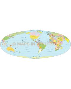 Foucaut Equal Area Projection @100m US centric Political World Map