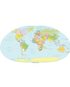 Loximuthal Projection 100m scale UK centric Political World Map