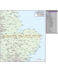 digital vector east england map basic at 1m scale