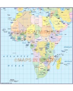 Vector Africa countries map. Simple Continent Country map detail