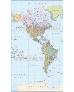 Digital vector North and South Americas Political Map