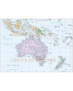 Digital vector Australasia Region Country Basic map @10,000,000 scale