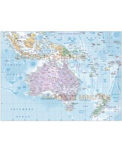 Vector map of Australasia. Australia Continent country map with high resolution ocean floor contours @10m scale