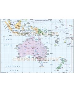 Digital vector Australasia Region Country Simple map @10,000,000 scale