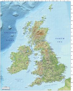 5M scale British Isles Regular Relief map