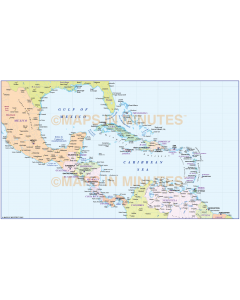 Central America Large Political Map in editable Illustrator CS format