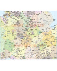 Digital vector Central England County Map @1m scale