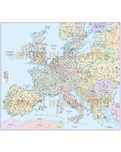 Central Europe Political Country Map fully layered in Illustrator CS formats