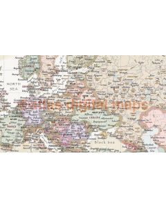 World Political and Relief Canvas Wall Map. Contemporary style with cream ocean floor.  60 inches wide x 38 inches deep