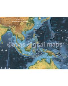 Dark Navy style Contemporary Canvas World Wall Map 72 inches wide x 38 inches deep