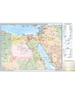 Egypt digital vector political, road & rail map in Illustrator and pdf format, royalty free.