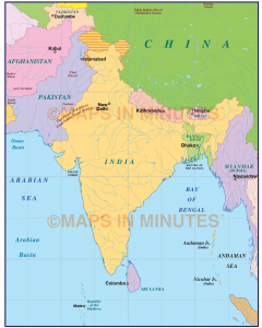 India simple political map in Illustrator and PDF format