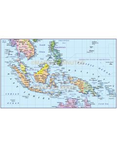 Indonesia/Malaysia Political with drop shadowMap @10M scale