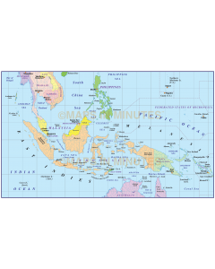 Indonesia/Malaysia Political Simple Vector Map @10M scale